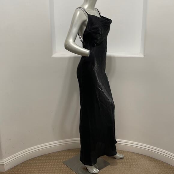 Rise of Dawn Spaghetti Strap Slip Maxi Dress Black Shimmering Size XS NWT - Picture 4 of 13